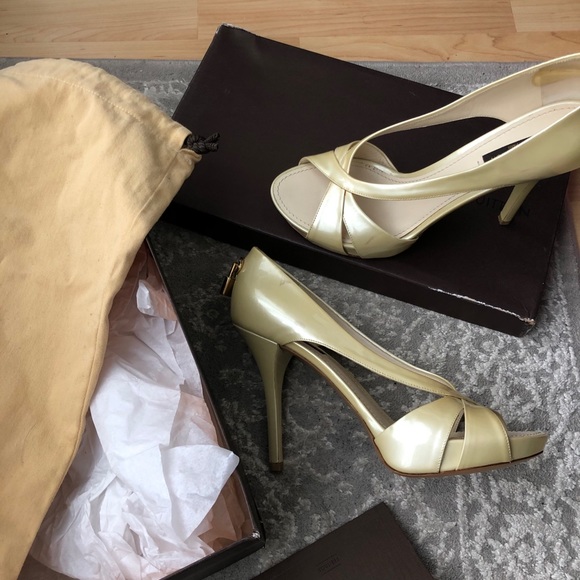 Louis Vuitton pearly heels locks gold ivory - Picture 4 of 12